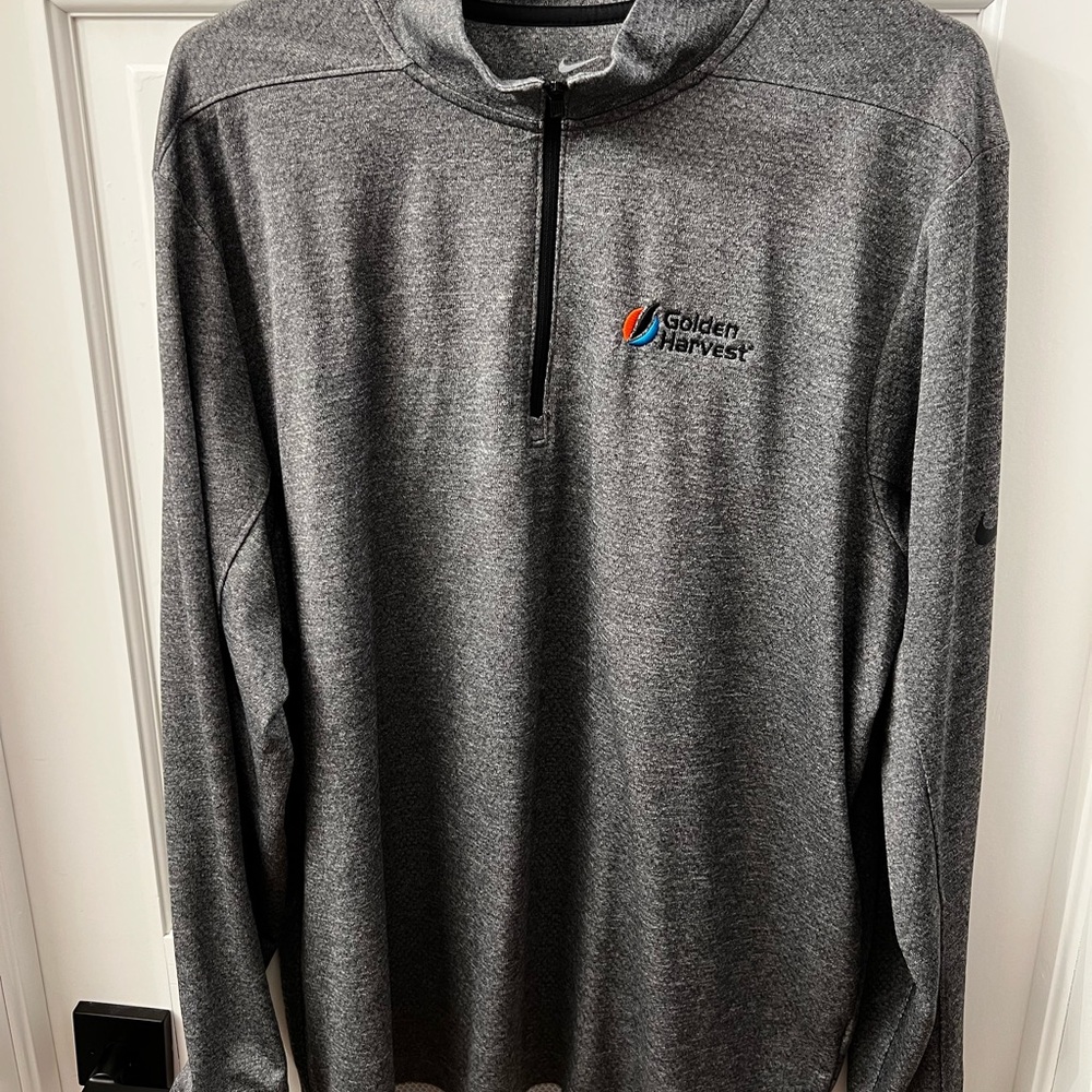 Nike Gray Dry Fit Quarter-Zip Pullover